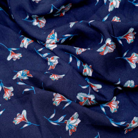 Viscose fleurie bleue