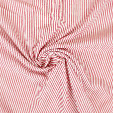 Lin viscose rayé rouge blanc